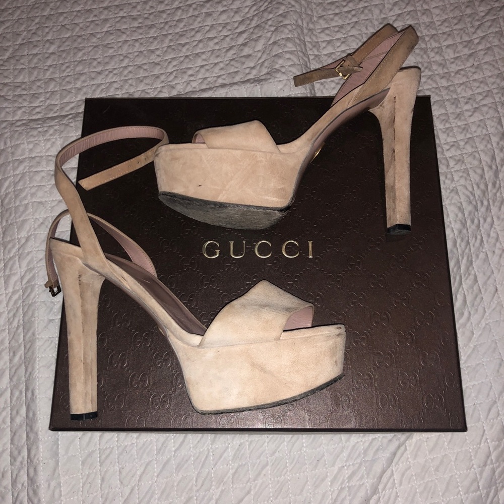 Gucci suede platform heels